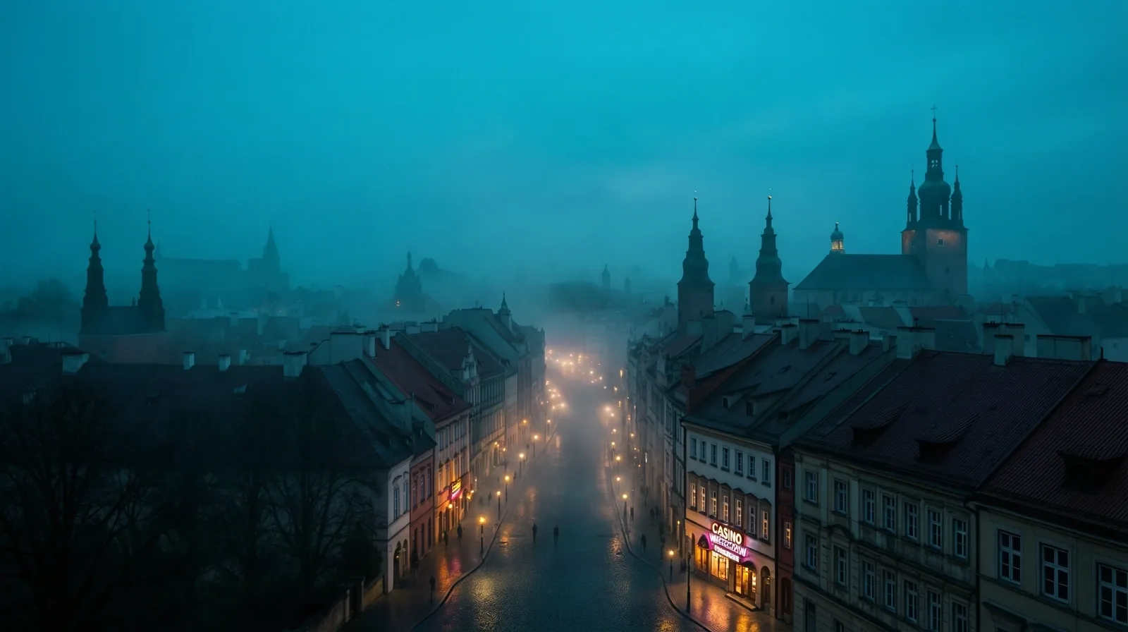 Widok na nocny Kraków
